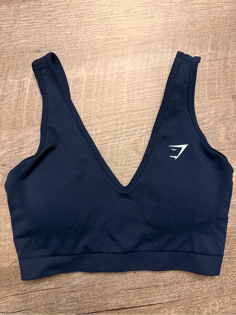 Gymshark V-Neck Sports Bras in Navy and White - Pair of 2 - Picture 2 of 5